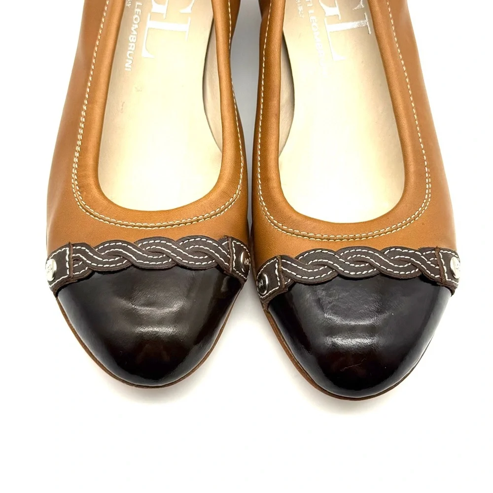 AGL Attilio Giusti Lemobruni Monika Cap Toe Wedge Brown Leather Braided EU 39